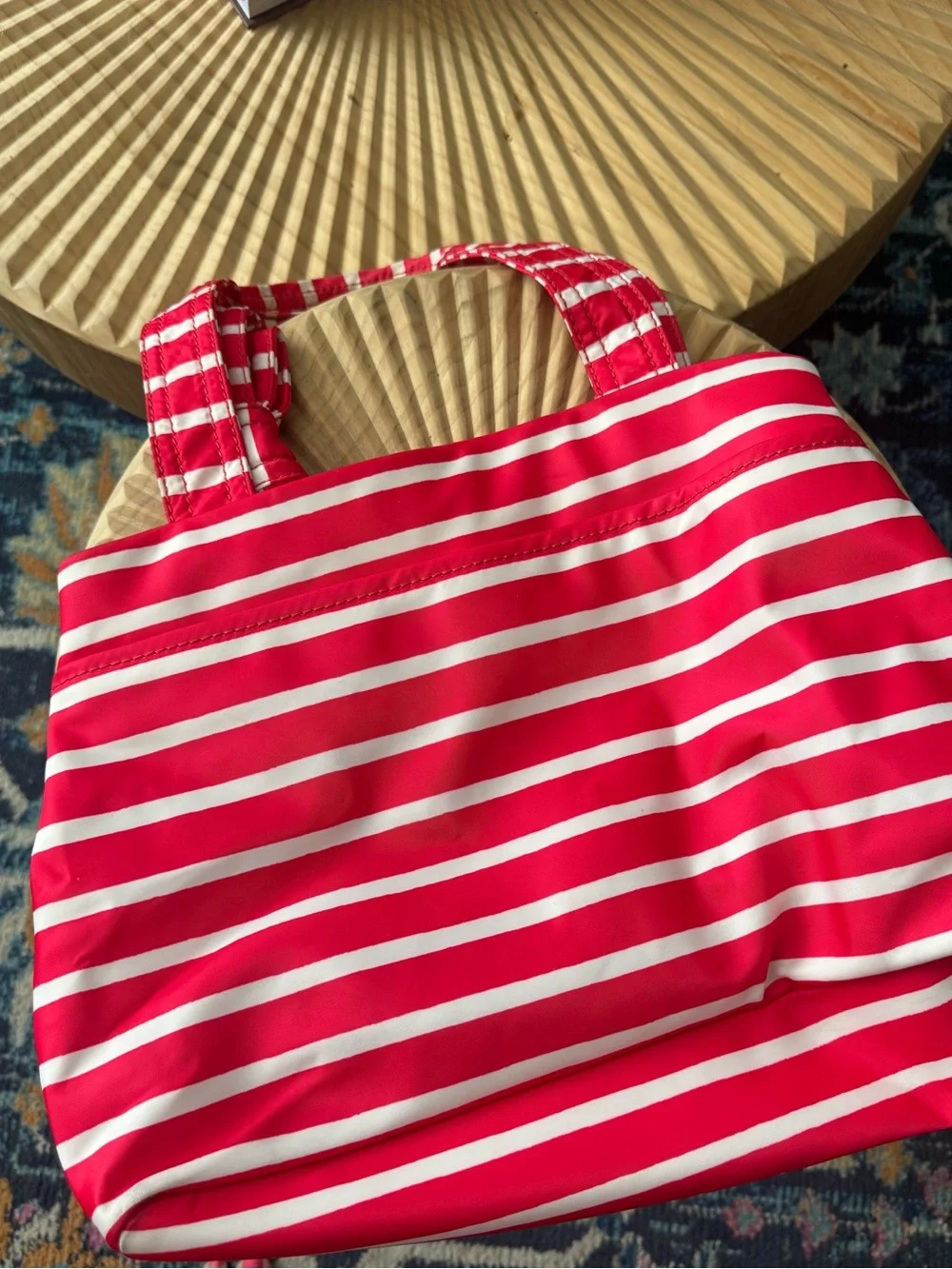 Kate Spade Flatiron Maryanne Striped Tote Geranium Red White